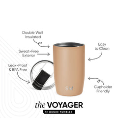 Voyager Tumbler with Clear Flip Lid & Straw