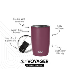 Voyager Tumbler with Clear Flip Lid & Straw