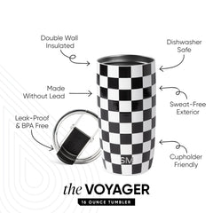 Voyager Tumbler with Clear Flip Lid & Straw