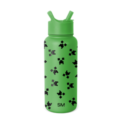 Minecraft Summit Water Bottle with Straw Lid