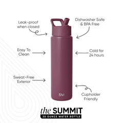 Summit Water Bottle with Straw Lid