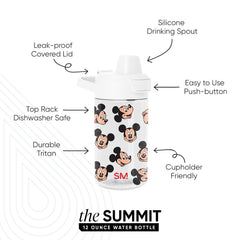 Summit Kids Plastic Water Bottle with Simple Flip Straw Lid