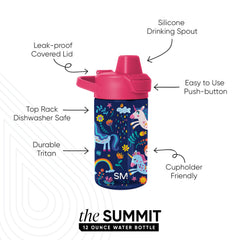 Summit Kids Plastic Water Bottle with Simple Flip Straw Lid