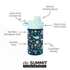Summit Kids Plastic Water Bottle with Simple Flip Straw Lid