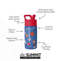 Summit Kids Water Bottle with Straw Lid