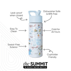 Summit Kids Water Bottle with Straw Lid