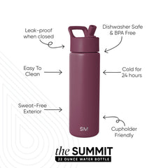 Summit Water Bottle with Straw Lid